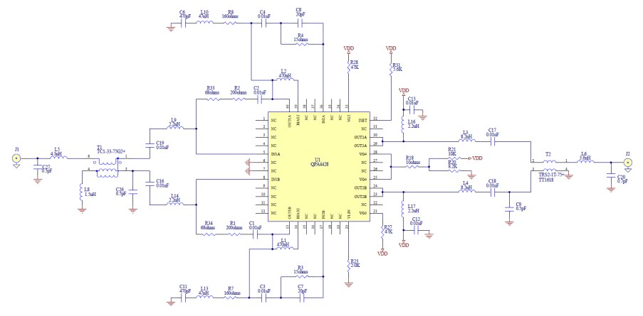 Application Circuit Diagram - Qorvo QPA4428 RF Amplifiers